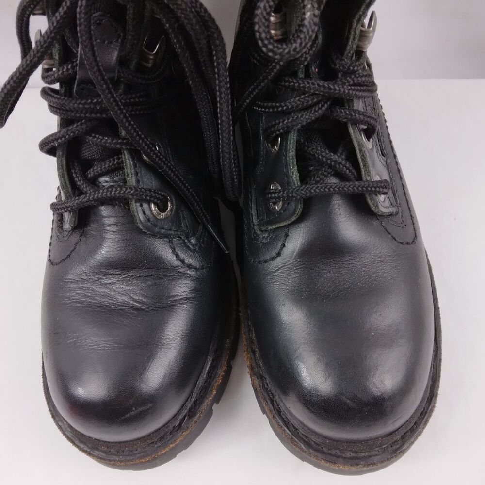HARLEY DAVIDSON Leather Motorcycle Boots Mid Calf Combat Patch Women's 6.5 - Picture 6 of 15